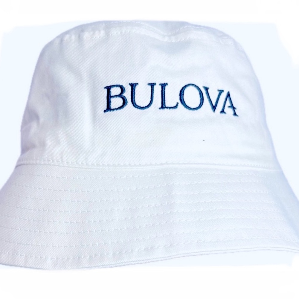 NEW Bulova White Bucket Hat With Embroidered Logo Promotional